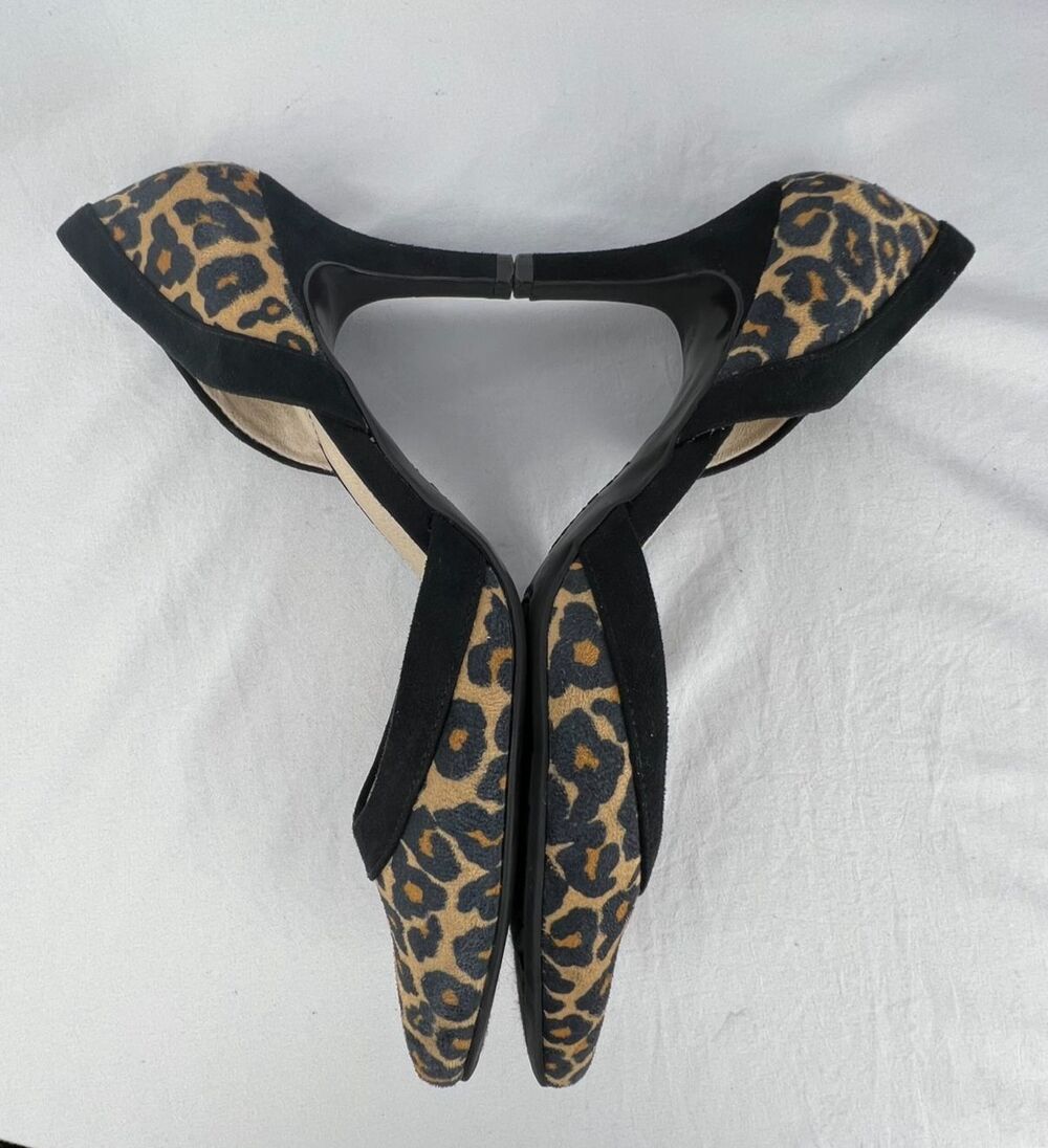 LIFESTRIDE Womens 8 Saldana Pumps Leopard Print Pointed Toe D'Orsay Heels Black - Picture 10 of 15